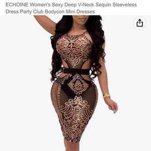 Brand new black and gold sexy dress; still in bag